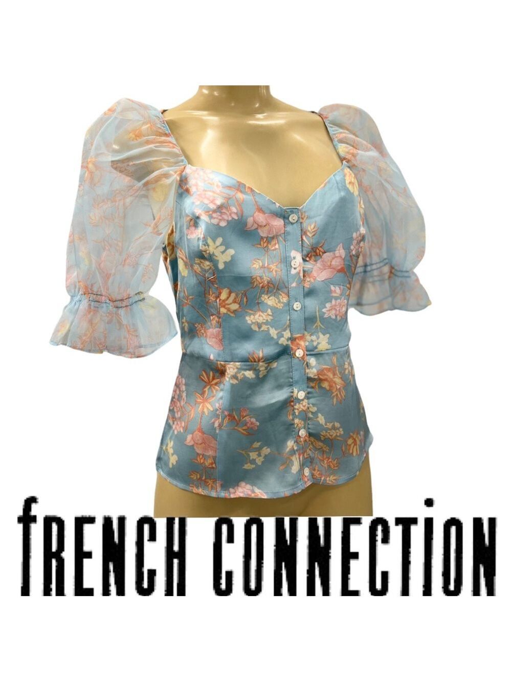 NWT $128 French Connection Diana Drape Top - Picture 7 of 7